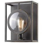 Z-Lite - Port 1 Light Wall Sconce in Olde Bronze - Retro aesthetics and modern design fuse beautifully together in the Port collection of fixtures. Warm illumination behind the porthole glass panels complimenting the Olde Bronze or Antique Silver finishes.