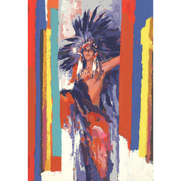 Consigned, Woman in Native American Head Dress, 10, Serigraph
