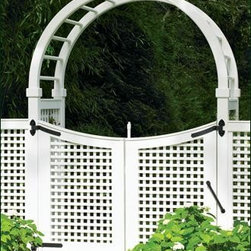 6' Vinyl Spindle Top Arbor - Pergolas