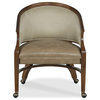 Danbury Chair, 8703 Alabaster Fabric, Finish: Tobacco, Trim: Bright Brass