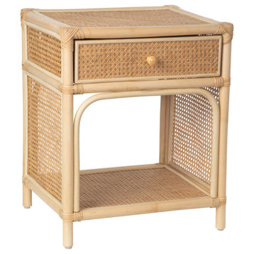 Latitude Rattan Bedside and End, Table WithDrawer