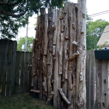 Sunken Patio & Black Locust Climbing Wall- Milwaukee, WI