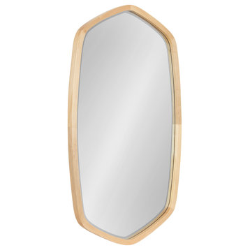 McLean Oval Wood Framed Mirror, Natural, 20"x36"