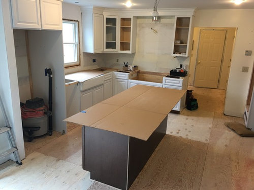 How much overhang for a kitchen island