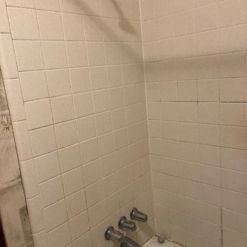 ADA  Shower build up. before picture