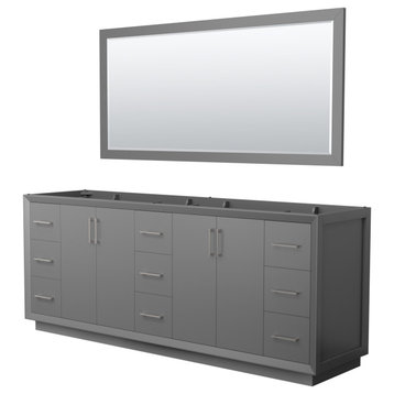 Wyndham Collection WCF414184D-CXSXX-M70 Strada 83" Double - Dark Gray / Brushed