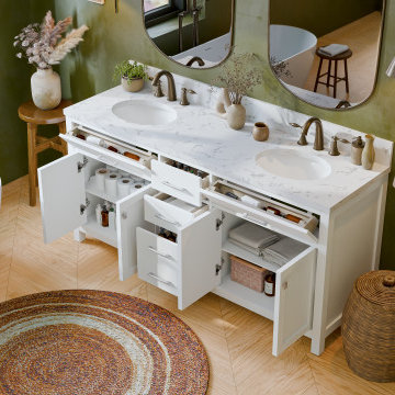 Caroline 72'' White Bathroom Vanity