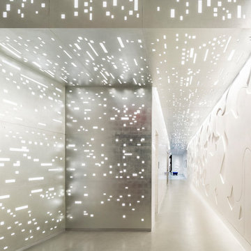 Lobby with gilded light panels