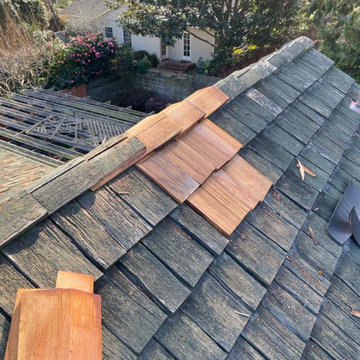 Woodshake roof repair