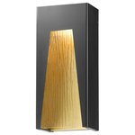 Z-Lite - Millenial 1 Light Outdoor Wall Light, Black Gold - Cutting edge design meets modern style with the Millennial collection of outdoor fixtures. The latest in LED technology brightly illuminates the unique Frosted Ribbed glass, Chisel glass or Seedy glass back panel, while the sleek Silver, Black or Bronze finish complete this futuristic look.