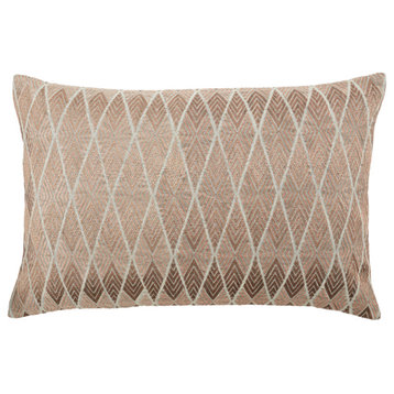 Jaipur Living Milton Bronze and Gray Geometric Down Lumbar Pillow 16x24