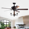 Saranac 52-" Lighted Ceiling Fans With Clear Pillar Glass Lamps