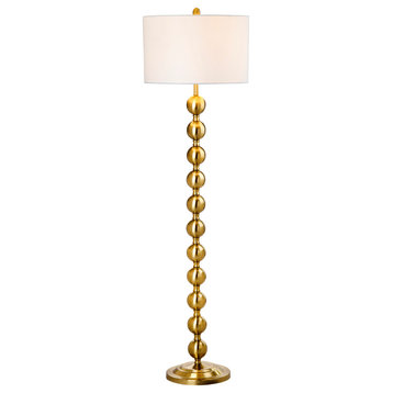 Safavieh Reflections 58.5" High Stacked Ball Floor Lamp, Brass
