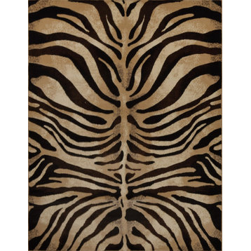 Modern Zebra Stripes Area Rug 8x11 Animal Skin Print Carpet-Actual 7'10"x10'6"