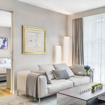 Living Room with Open Bedroom View