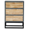 Nova 3-Drawer Accent Chest, Gray With Distressed Wood