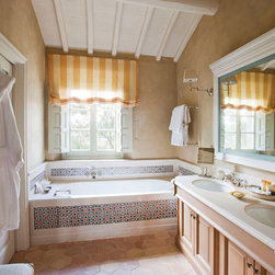 Bathroom stone floor tiles (Mediterranean Style) - Tile