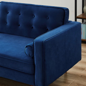 Navy Blue Velvet Modern Kirby