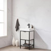 Marcilla Bath Vanity, Stone Sink Top, White, 18", No Mirror