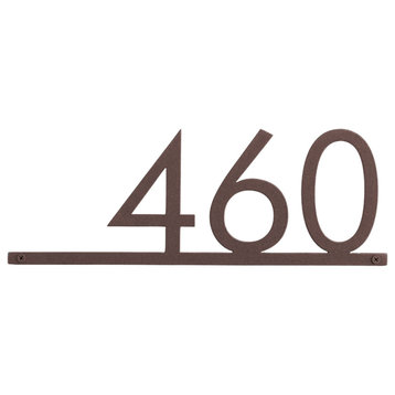 Mod Mettle Address Sign, Brown, 6"h Numbers, Palm Springs Font