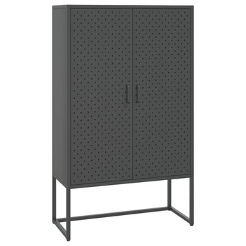 vidaXL Highboard Side Cabinet Storage File Cabinet for Hall Anthracite Steel