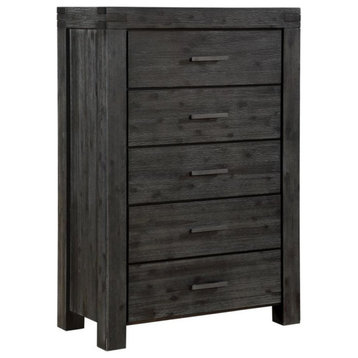 Modus Meadow 5 Drawer Solid Wood Chest in Graphite