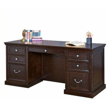 Beaumont Lane Transitional Wood Credenza Office Desk in Espresso
