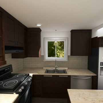 Masculine Modern Den & Kitchen Remodel