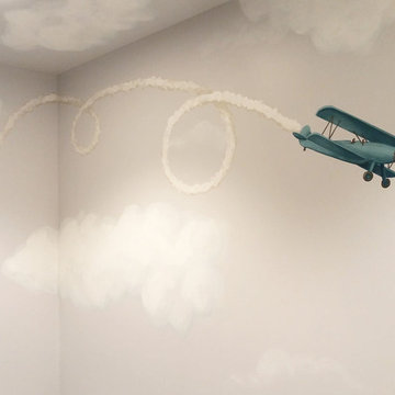 Vintage Airplane Mural