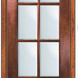 Pre-hung Patio Single Door 96 Mahogany 3/4 Lite 6 Lite TDL Glass - Patio Doors