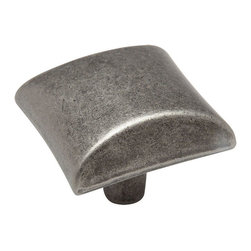 Cosmas - Cabinet Knob, 1-1/16" Square, Weathered Nickel, Set of 10 - Cabinet And Drawer Knobs