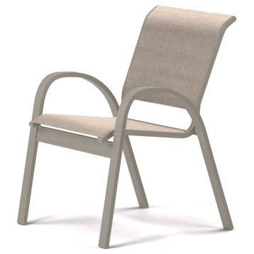 Aruba II Sling Cafe Chair, Textured Warm Gray, Natural