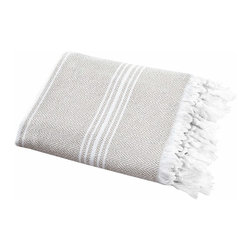 Classic Turkish Towels - Traditional Turkish Peshtamal Bath Sheet, Linen, 40x72" - Bath Towels