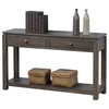 Sunset Trading Shades of Gray 3-Piece Drawers Wood Living Room Table Set in Gray