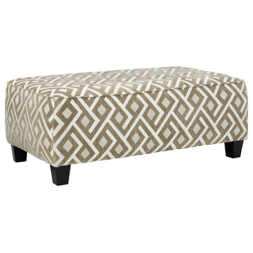 Dovemont Light Brown Patterned Oversized Accent Ottoman