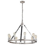 Craftmade - Craftmade Huxley 9 Light Chandelier, Polished Nickel - The Huxley lighting series, a part of our Gallery Collection, was created for the designer who is adamant about quality and exacting about style. Solid brass elements in our vintage brass finish, adorned in genuine leather are paired with uncluttered traditional designs. The Huxley series is the premier choice for those who possess discerning tastes."