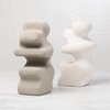Modern Abstract Organic Figure Sculpture Gray Concrete Art Midcentury Cubist