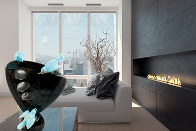 Inspiration for a contemporary living room remodel in Vancouver