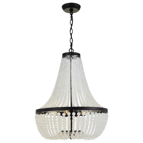 Crystorama 608-MK 6 Light Chandelier in Matte Black