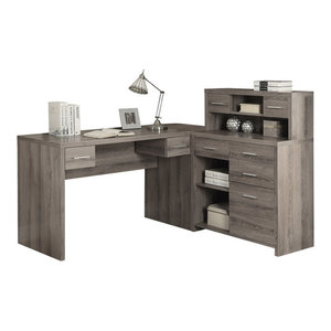Monarch Hollow Core L Shaped Home Office Desk With Hutch In