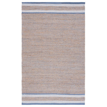 Safavieh Vintage Leather Collection NF874M Rug, Natural/Blue, 4' X 6'