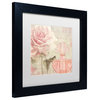 Color Bakery 'Parfum de Roses I' Art, Black Frame, White Matte, 11"x11"