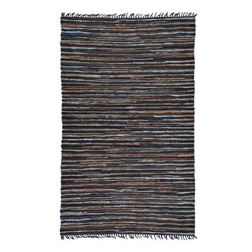 Brown Matador Leather Chindi (30"x50") Rug