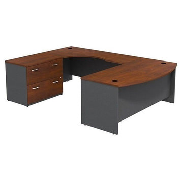 Series C 72" 2 Drawer Left U-Shaped Desk in Hansen Cherry - Engineered Wood