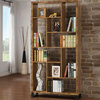 Coaster 10-Shelf Farmhouse Wood Bookcase with Metal Base in Nutmeg