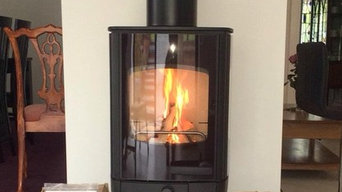 Wood burning stove in open plan-extension