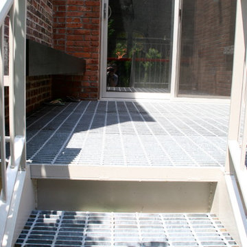 Deck with subway grating