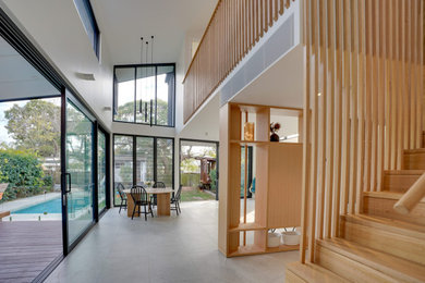 Photo of a contemporary living room in Brisbane.