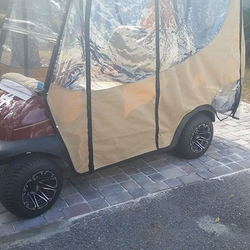 Golf Cart pads extension on driveway and Pavers Installation Back Patio