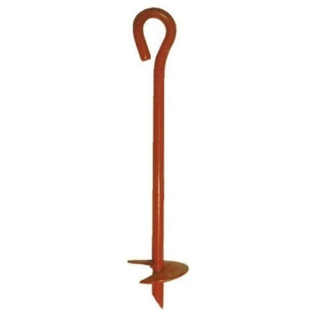 FarmGard® 901114A Screw-In Earth Anchor, Red, 4" x 40"